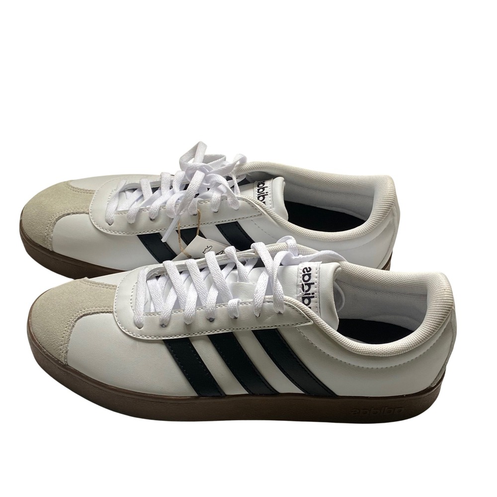 Adidas VL Court base Womens Sneakers White Black Gum ID3714 Low Top Shoes 8 NWOB